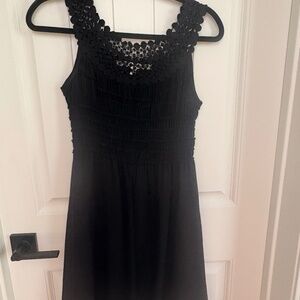 Max Studio Black Sleeveless Dress with Lace Detail